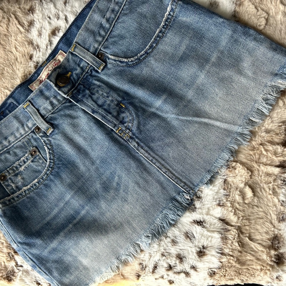 VINTAGE Abercrombie & Fitch Blue Denim Jean mini skirt size 2